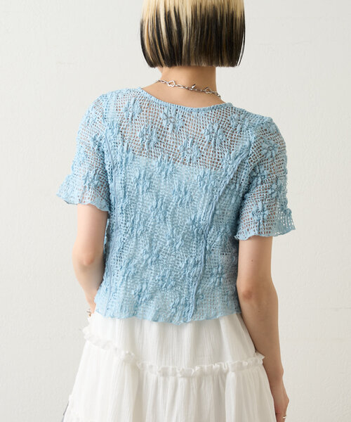 w closet（ダブルクローゼット）の「フラワーメッシュリボンブラウス（シャツ/ブラウス・レディース・アイボリー/ブラック/ブルー系その他/レッド・FREE）」の19枚目の写真