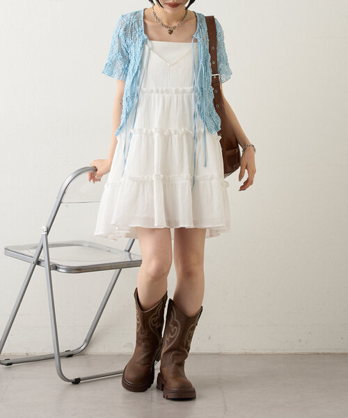 w closet（ダブルクローゼット）の「フラワーメッシュリボンブラウス（シャツ/ブラウス・レディース・アイボリー/ブラック/ブルー系その他/レッド・FREE）」の17枚目の写真