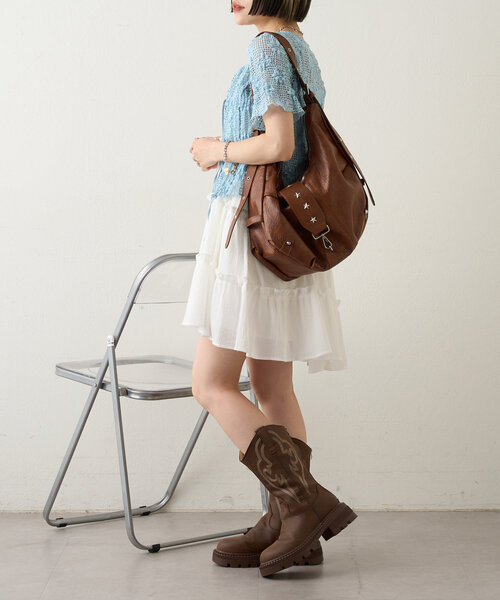 w closet（ダブルクローゼット）の「フラワーメッシュリボンブラウス（シャツ/ブラウス・レディース・アイボリー/ブラック/ブルー系その他/レッド・FREE）」の15枚目の写真