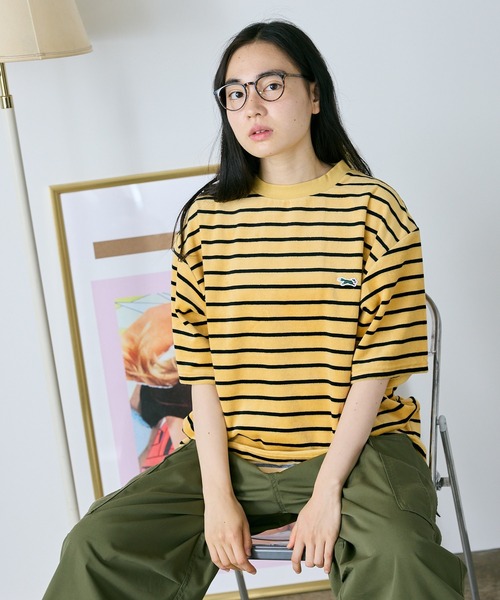 PENNEYS(ぺニーズ)の「PENNEYS/ペニーズ THE FOX MULTI VELOUR BORDER T Tシャツ ベロア マルチボーダー メンズ 秋物 秋服 2026年秋冬(Tシャツ/カットソー・メンズ・イエロー/キャメル・L/M)」の5枚目の写真