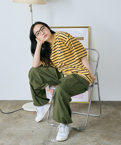PENNEYS(ぺニーズ)の「PENNEYS/ペニーズ THE FOX MULTI VELOUR BORDER T Tシャツ ベロア マルチボーダー メンズ 秋物 秋服 2026年秋冬(Tシャツ/カットソー・メンズ・イエロー/キャメル・L/M)」の6枚目の写真