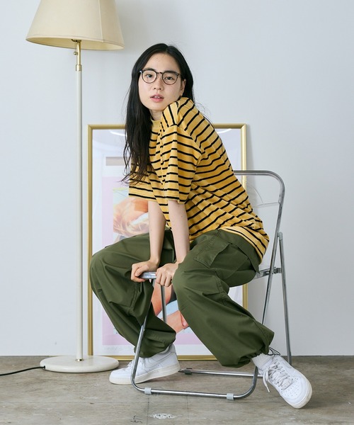 PENNEYS(ぺニーズ)の「PENNEYS/ペニーズ THE FOX MULTI VELOUR BORDER T Tシャツ ベロア マルチボーダー メンズ 秋物 秋服 2026年秋冬(Tシャツ/カットソー・メンズ・イエロー/キャメル・L/M)」の7枚目の写真