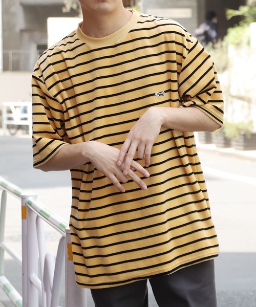 PENNEYS(ぺニーズ)の「PENNEYS/ペニーズ THE FOX MULTI VELOUR BORDER T Tシャツ ベロア マルチボーダー メンズ 秋物 秋服 2026年秋冬(Tシャツ/カットソー・メンズ・イエロー/キャメル・L/M)」の8枚目の写真