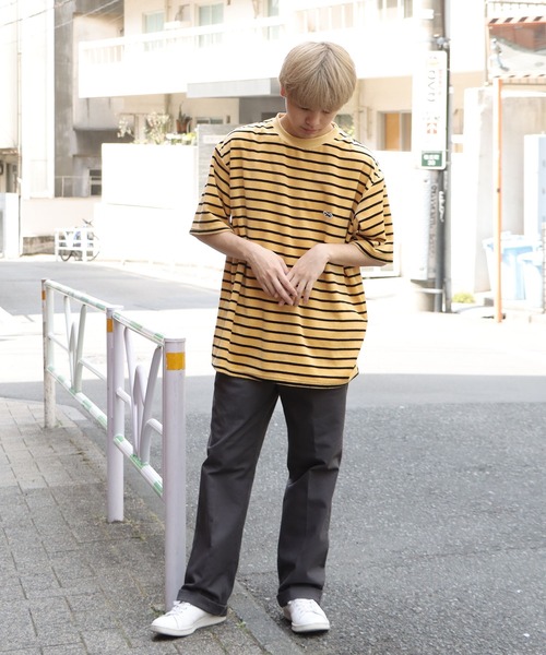 PENNEYS(ぺニーズ)の「PENNEYS/ペニーズ THE FOX MULTI VELOUR BORDER T Tシャツ ベロア マルチボーダー メンズ 秋物 秋服 2026年秋冬(Tシャツ/カットソー・メンズ・イエロー/キャメル・L/M)」の9枚目の写真