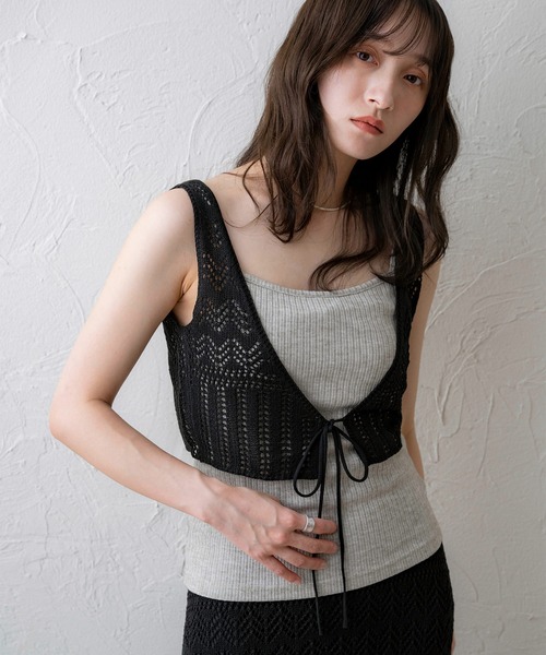 NOAHL（ノアル）の「【NOAHL】クロシェ編みビスチェ（キャミソール・レディース・アイボリー/ブラック/ブラウン・FREE）」の13枚目の写真