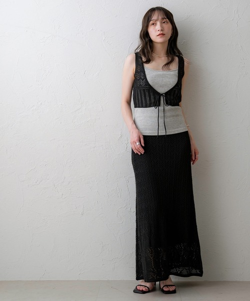 NOAHL（ノアル）の「【NOAHL】クロシェ編みビスチェ（キャミソール・レディース・アイボリー/ブラック/ブラウン・FREE）」の14枚目の写真