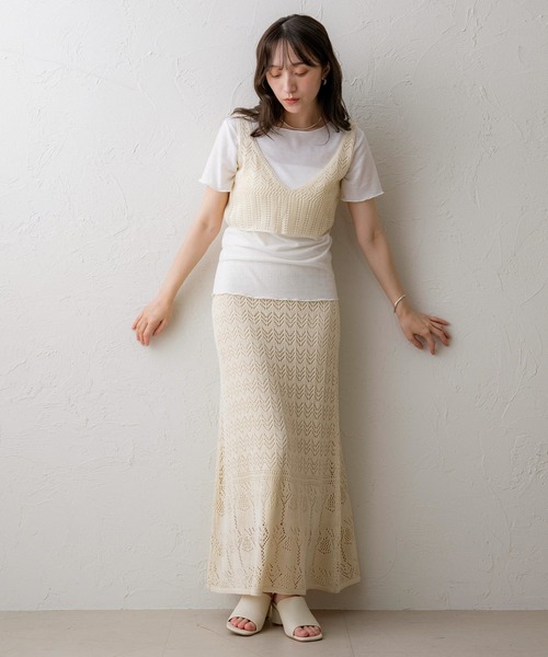 NOAHL（ノアル）の「【NOAHL】クロシェ編みビスチェ（キャミソール・レディース・アイボリー/ブラック/ブラウン・FREE）」の5枚目の写真