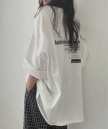 【NuNuNa】オーバーサイズレタリングバックプリント半袖Tシャツ