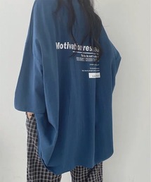 【NuNuNa】オーバーサイズレタリングバックプリント半袖Tシャツ