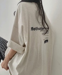 【NuNuNa】オーバーサイズレタリングバックプリント半袖Ｔシャツ