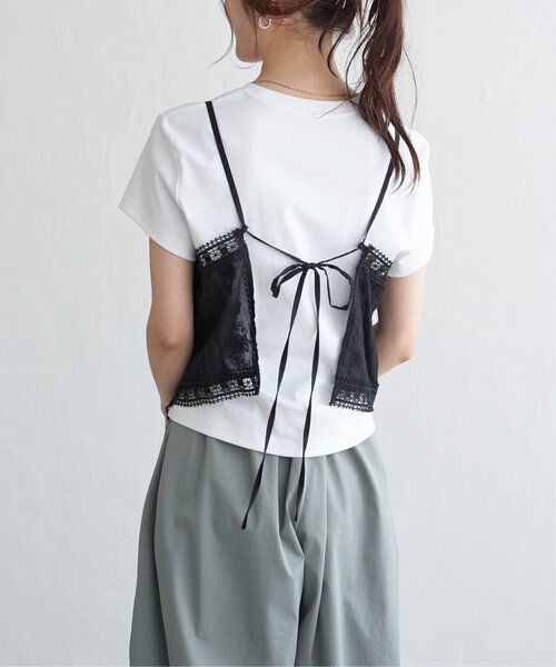 notch.（ノッチ）の「コットンレースビスチェ（キャミソール・レディース・オフホワイト/ブラック・M）」の9枚目の写真