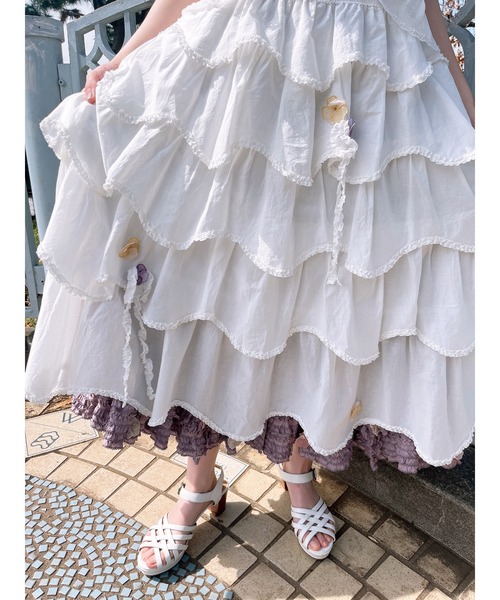 パンジーレース使いスカート（スカート）｜PINK HOUSE（ピンクハウス