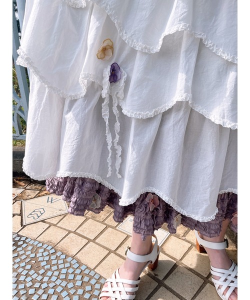 パンジーレース使いスカート（スカート）｜PINK HOUSE（ピンクハウス