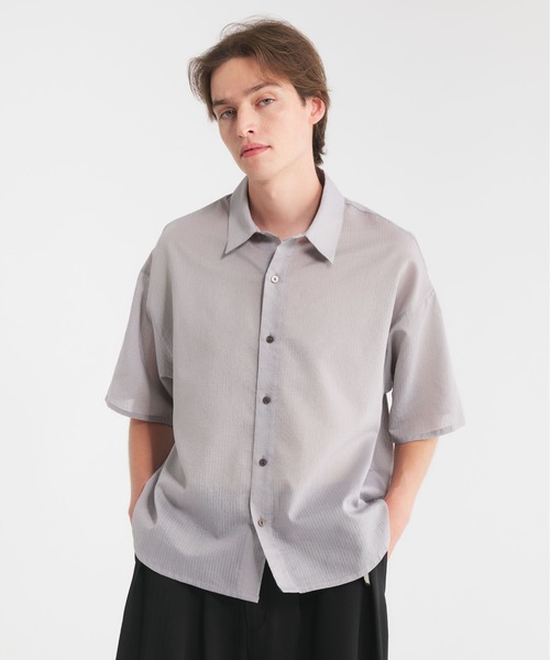 セール】striped sheer shirt/ストライプシアーシャツ（シャツ
