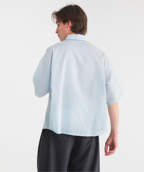 Regen Glanz（レーゲングランツ）の「striped sheer shirt/ストライプシアーシャツ（シャツ/ブラウス・メンズ・ブルー/グレー/ブラック・MEDIUM/SMALL/LARGE）」の9枚目の写真