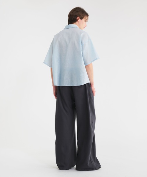 Regen Glanz（レーゲングランツ）の「striped sheer shirt/ストライプシアーシャツ（シャツ/ブラウス・メンズ・ブルー/グレー/ブラック・MEDIUM/SMALL/LARGE）」の15枚目の写真