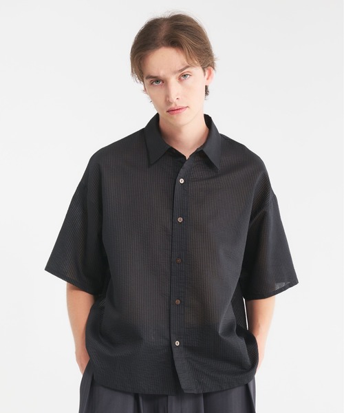 Regen Glanz（レーゲングランツ）の「striped sheer shirt/ストライプシアーシャツ（シャツ/ブラウス・メンズ・ブルー/グレー/ブラック・MEDIUM/SMALL/LARGE）」の16枚目の写真