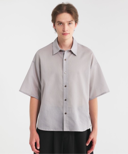 striped sheer shirt/ストライプシアーシャツ（シャツ/ブラウス