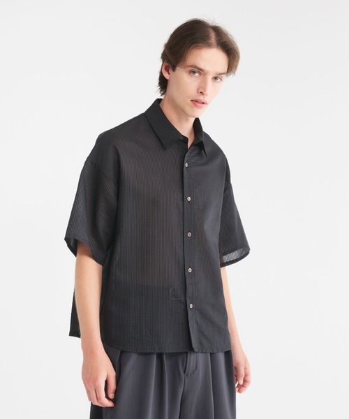 Regen Glanz（レーゲングランツ）の「striped sheer shirt/ストライプシアーシャツ（シャツ/ブラウス・メンズ・ブルー/グレー/ブラック・MEDIUM/SMALL/LARGE）」の17枚目の写真