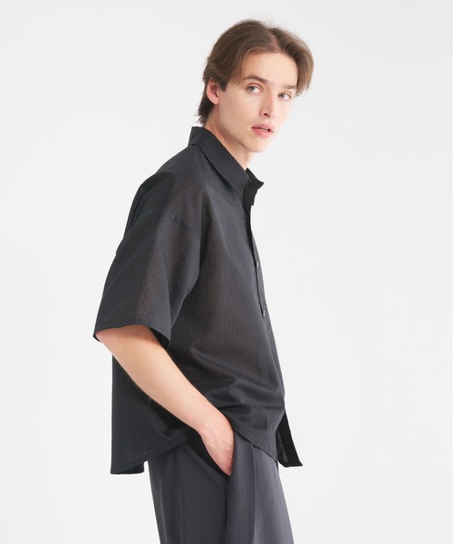 Regen Glanz（レーゲングランツ）の「striped sheer shirt/ストライプシアーシャツ（シャツ/ブラウス・メンズ・ブルー/グレー/ブラック・MEDIUM/SMALL/LARGE）」の18枚目の写真