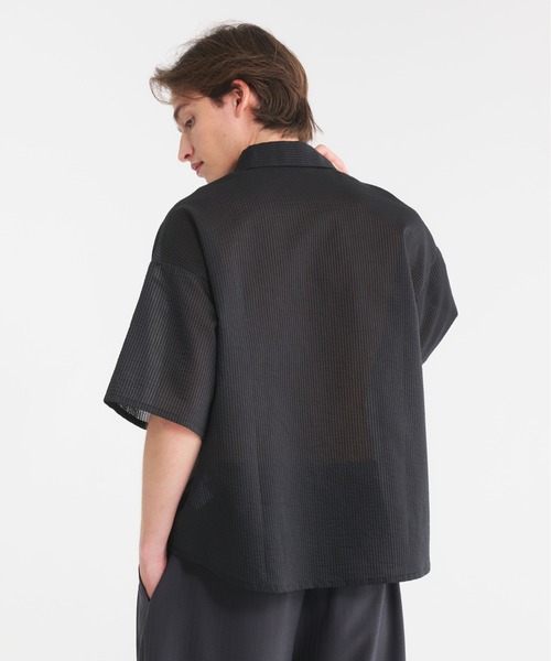 ENOF sheer jacket シアーシャツ ブラック