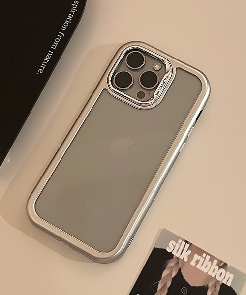 シルバー フレーム iPhoneカバー アイフォンケース ipc759
