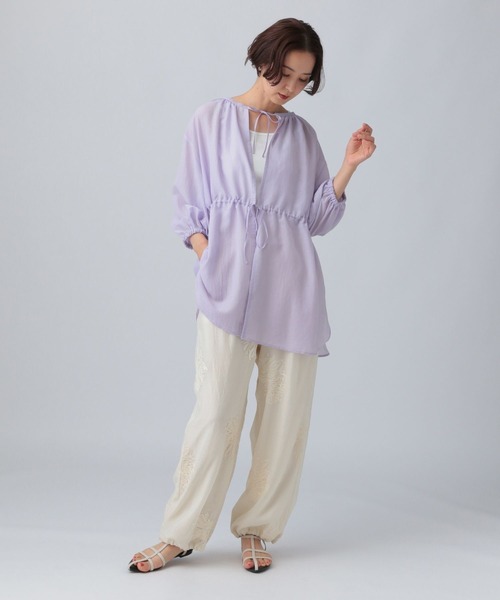 LEPSIM(レプシィム)の「シアー刺繍イージーパンツ 498786(その他パンツ・レディース・ブラック/アイボリー・FREE)」の6枚目の写真