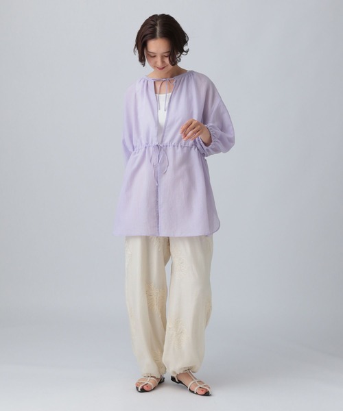 LEPSIM(レプシィム)の「シアー刺繍イージーパンツ 498786(その他パンツ・レディース・ブラック/アイボリー・FREE)」の7枚目の写真