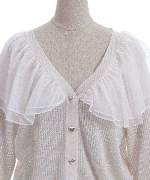 axes femme POETIQUE(アクシーズファムポエティック)の「チュールフリルUVカットカーディガン(カーディガン/ボレロ・レディース・ピンク/ミント/キナリ・MEDIUM)」の11枚目の写真