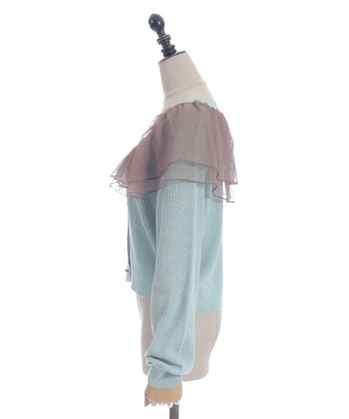 axes femme POETIQUE(アクシーズファムポエティック)の「チュールフリルUVカットカーディガン(カーディガン/ボレロ・レディース・ピンク/ミント/キナリ・MEDIUM)」の18枚目の写真