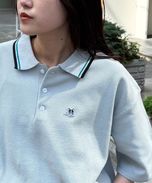 CIAOPANIC TYPY(チャオパニックティピー)の「【ユニセックス】アニマル柄フレンチブルドッグポロシャツ(ポロシャツ・メンズ・ホワイト/チャコールグレー/ライトグレー/グリーン・MEDIUM/LARGE)」の3枚目の写真