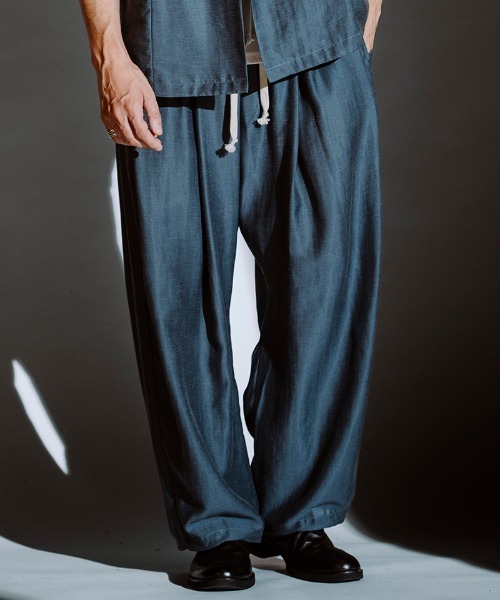 NO ID.（ノーアイディ）の「mp13852-ｻｲﾄﾞﾀｯｸﾄﾞﾛｰｽﾄﾘﾝｸﾞPT パンツ（その他パンツ・メンズ・グレー/ブルーグレー/ブラック・1/2）」の3枚目の写真