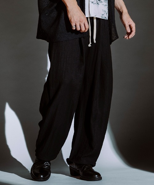 NO ID.（ノーアイディ）の「mp13852-ｻｲﾄﾞﾀｯｸﾄﾞﾛｰｽﾄﾘﾝｸﾞPT パンツ（その他パンツ・メンズ・グレー/ブルーグレー/ブラック・1/2）」の2枚目の写真