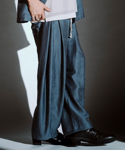 NO ID.（ノーアイディ）の「mp13852-ｻｲﾄﾞﾀｯｸﾄﾞﾛｰｽﾄﾘﾝｸﾞPT パンツ（その他パンツ・メンズ・グレー/ブルーグレー/ブラック・1/2）」の4枚目の写真