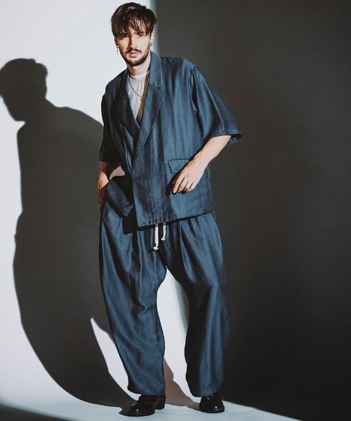 NO ID.（ノーアイディ）の「mp13852-ｻｲﾄﾞﾀｯｸﾄﾞﾛｰｽﾄﾘﾝｸﾞPT パンツ（その他パンツ・メンズ・グレー/ブルーグレー/ブラック・1/2）」の6枚目の写真