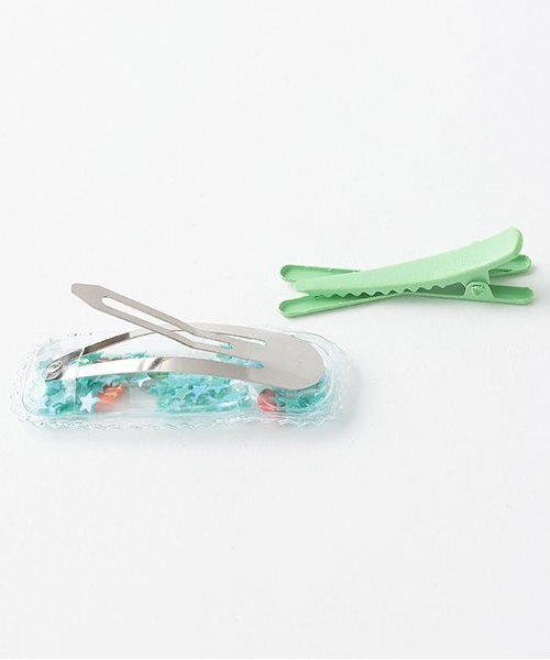 petit main（プティマイン）の「アソートヘアアクセセット/L（バレッタ/ヘアクリップ・キッズ・ライトグリーン/ピンク/イエロー・F）」の7枚目の写真