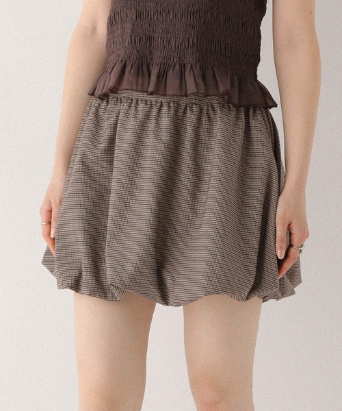Heather(ヘザー)の「ギャザーバルーンミニスカート 576805(スカート・レディース・ベージュ/ブラウン系その他/チャコールグレー/ブラウン系その他2・S/M)」の3枚目の写真