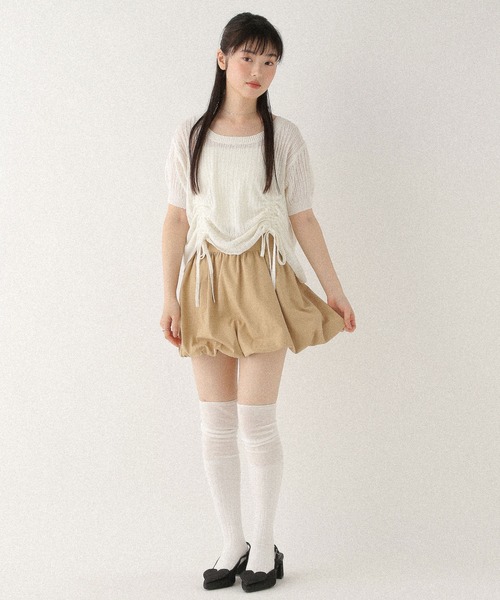 ギャザーバルーンミニスカート 576805（スカート）｜Heather