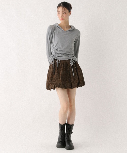 Heather(ヘザー)の「ギャザーバルーンミニスカート 576805(スカート・レディース・ベージュ/ブラウン系その他/チャコールグレー/ブラウン系その他2・S/M)」の5枚目の写真
