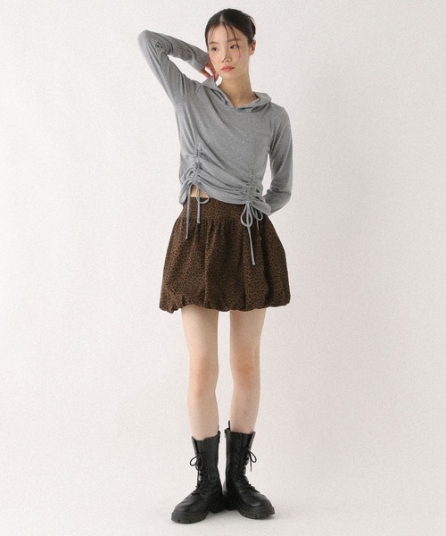 Heather(ヘザー)の「ギャザーバルーンミニスカート 576805(スカート・レディース・ベージュ/ブラウン系その他/チャコールグレー/ブラウン系その他2・S/M)」の8枚目の写真