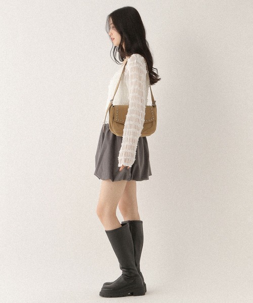 Heather(ヘザー)の「ギャザーバルーンミニスカート 576805(スカート・レディース・ベージュ/ブラウン系その他/チャコールグレー/ブラウン系その他2・S/M)」の15枚目の写真