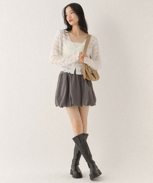 Heather(ヘザー)の「ギャザーバルーンミニスカート 576805(スカート・レディース・ベージュ/ブラウン系その他/チャコールグレー/ブラウン系その他2・S/M)」の14枚目の写真