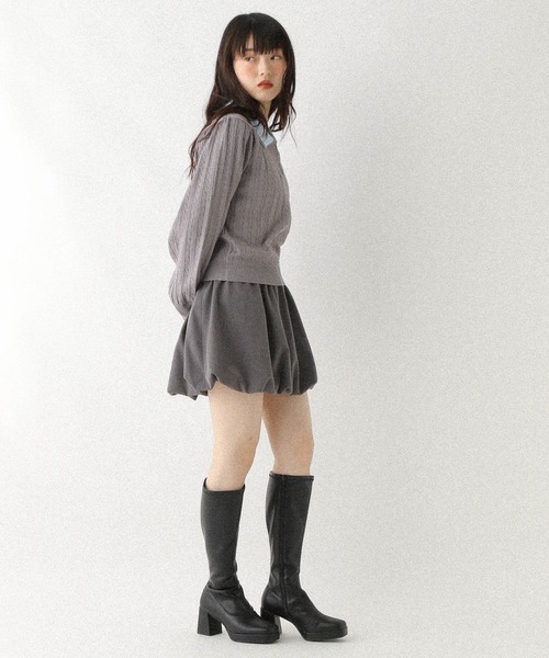 Heather(ヘザー)の「ギャザーバルーンミニスカート 576805(スカート・レディース・ベージュ/ブラウン系その他/チャコールグレー/ブラウン系その他2・S/M)」の18枚目の写真