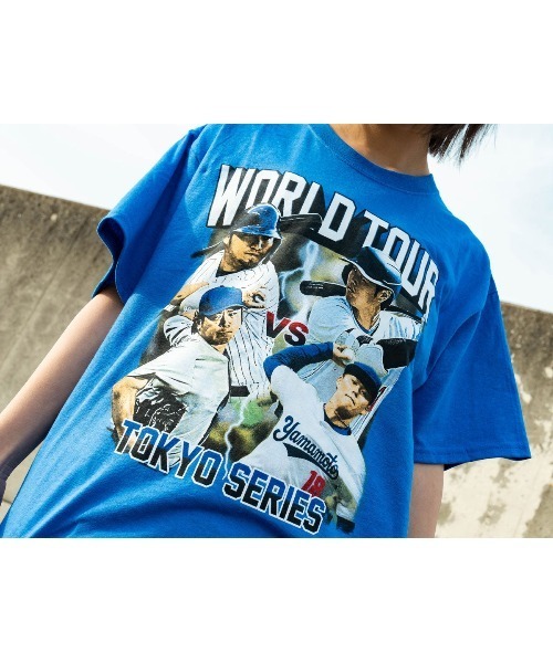HOMEGAME(ホームゲーム)の「WORLD TOUR TEE BLUE【HG250412】(Tシャツ/カットソー・メンズ・ブルー・MEDIUM/LARGE/X-LARGE)」の4枚目の写真