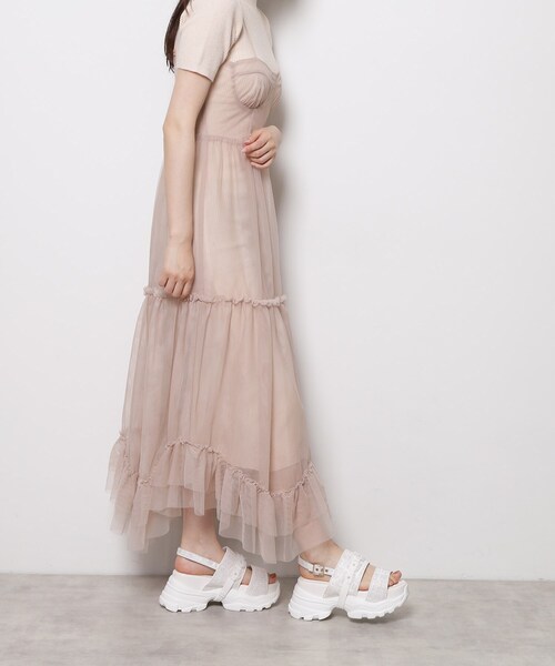 ESPERANZA(エスペランサ)の「ツイード風フラワーベルトスポサン(サンダル・レディース・ピンク系/アイボリー/グレー・S/M/L/LL)」の22枚目の写真