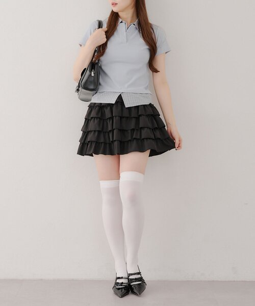 Another Branch olive des olive（アナザーブランチオリーブデオリーブ）の「【@re.__mi23セレクト】フェイクシャツレイヤードトップス（Tシャツ/カットソー・レディース・サックスブルー/トップグレー/ネイビー・FREE）」の18枚目の写真