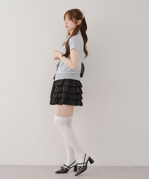 Another Branch olive des olive（アナザーブランチオリーブデオリーブ）の「【@re.__mi23セレクト】フェイクシャツレイヤードトップス（Tシャツ/カットソー・レディース・サックスブルー/トップグレー/ネイビー・FREE）」の19枚目の写真