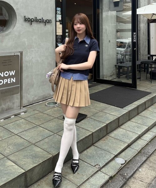 Another Branch olive des olive（アナザーブランチオリーブデオリーブ）の「【@re.__mi23セレクト】フェイクシャツレイヤードトップス（Tシャツ/カットソー・レディース・サックスブルー/トップグレー/ネイビー・FREE）」の21枚目の写真