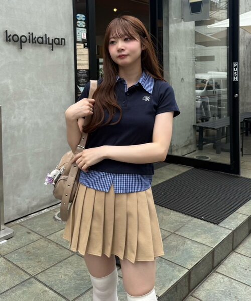 Another Branch olive des olive（アナザーブランチオリーブデオリーブ）の「【@re.__mi23セレクト】フェイクシャツレイヤードトップス（Tシャツ/カットソー・レディース・サックスブルー/トップグレー/ネイビー・FREE）」の22枚目の写真