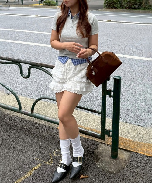 Another Branch olive des olive（アナザーブランチオリーブデオリーブ）の「【@re.__mi23セレクト】フェイクシャツレイヤードトップス（Tシャツ/カットソー・レディース・サックスブルー/トップグレー/ネイビー・FREE）」の5枚目の写真